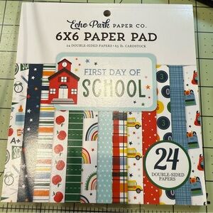 Set of 2 6x6 Double Sided Paper Pads “First day of School & First Responder”